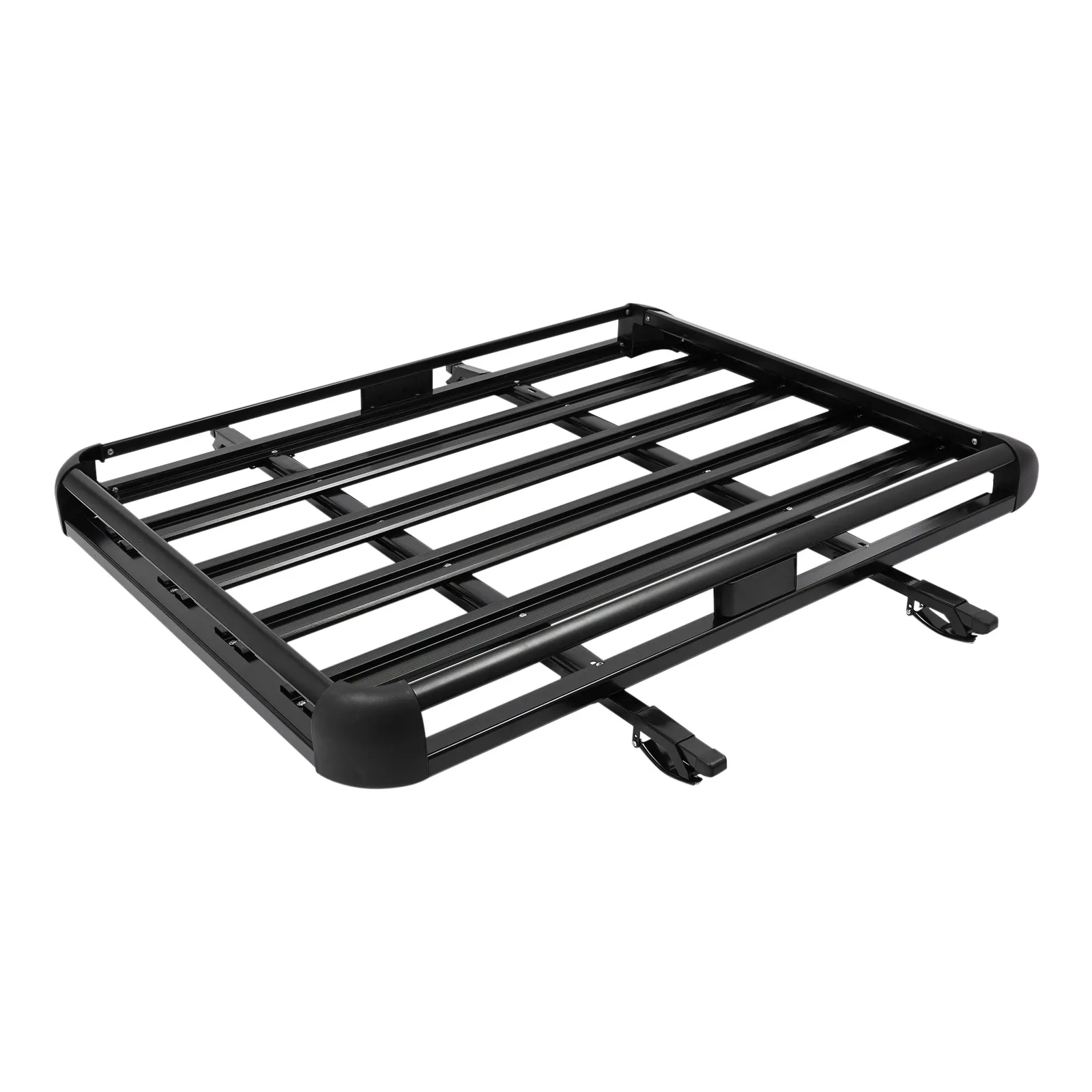 140x100cm/160×100cm Universal Aluminum Car Roof Rack Cargo Basket Tray Luggage Carrier Black Load 150kg for SUV w/Built-in Racks