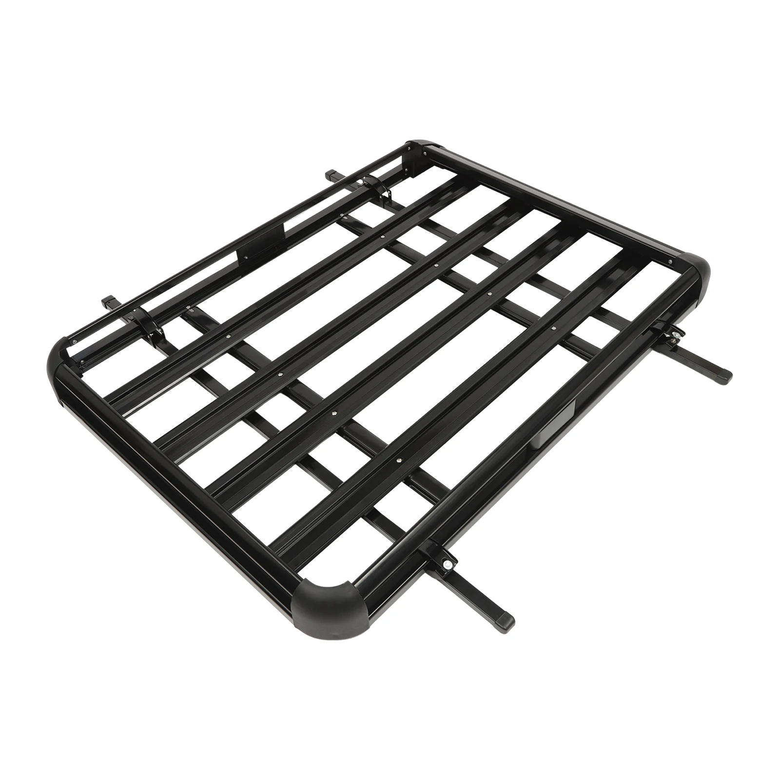 140x100cm/160×100cm Universal Aluminum Car Roof Rack Cargo Basket Tray Luggage Carrier Black Load 150kg for SUV w/Built-in Racks