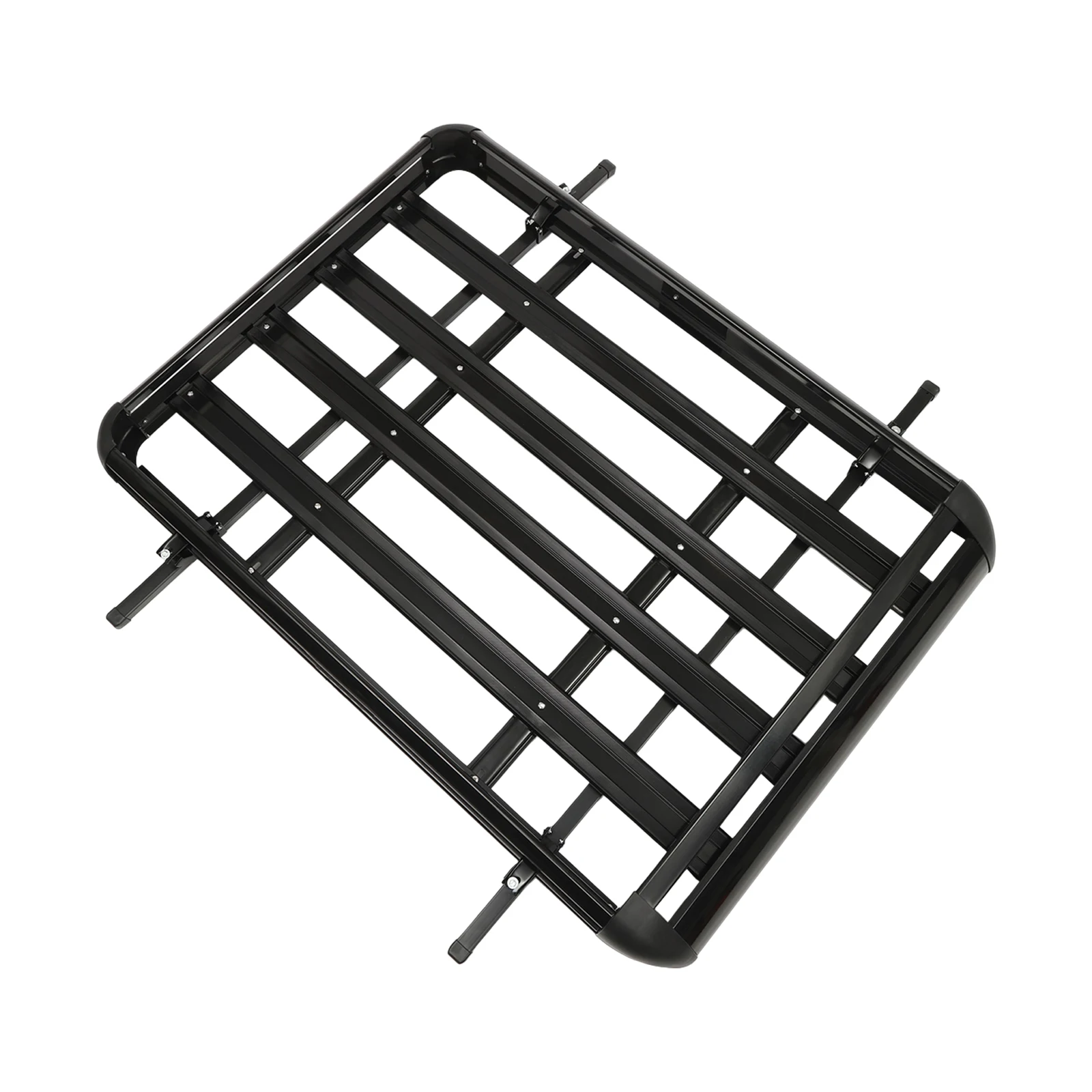 140x100cm/160×100cm Universal Aluminum Car Roof Rack Cargo Basket Tray Luggage Carrier Black Load 150kg for SUV w/Built-in Racks