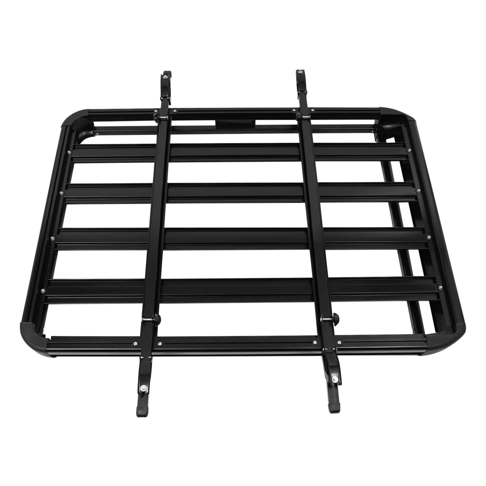 140x100cm/160×100cm Universal Aluminum Car Roof Rack Cargo Basket Tray Luggage Carrier Black Load 150kg for SUV w/Built-in Racks