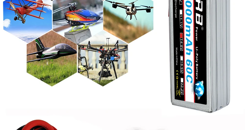 HRB 14.8V 4000mah Lipo Battery 4S XT60 T Deans XT90 EC5 For Hexacopter Quadcopter FPV Airplanes Car Racing Boat RC Parts 60C