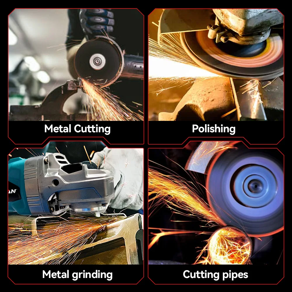 ONEVAN 125MM Brushless Electric Angle Grinder 6 Gears Cordless PolishIing Grinding Cutting Power Tools For Makita Battery Pin