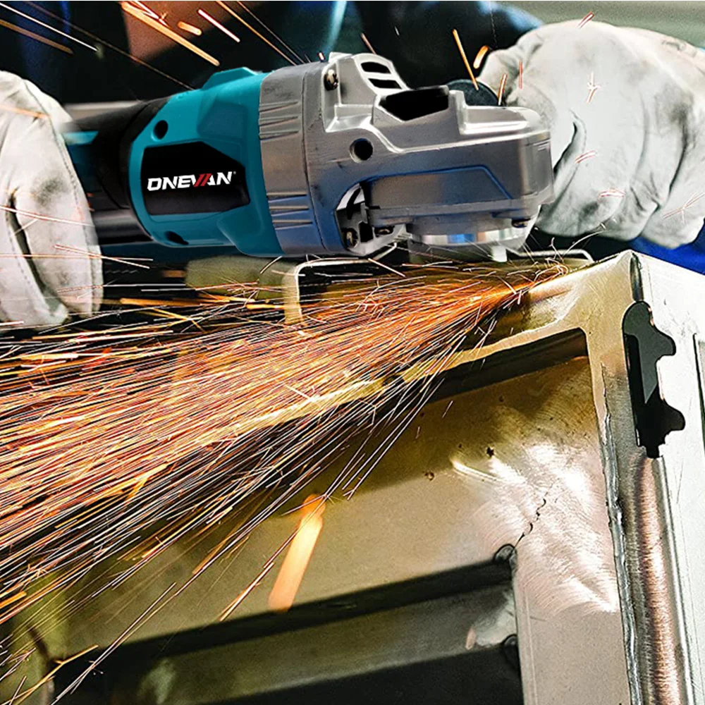 ONEVAN 125MM Brushless Electric Angle Grinder 6 Gears Cordless PolishIing Grinding Cutting Power Tools For Makita Battery Pin