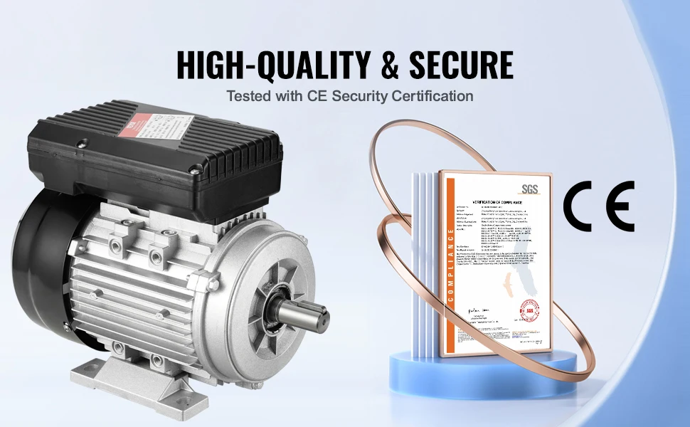 SucceBuy 0.55KW Electric Motor AC Air Compressor Motor Single Phase 19mm Keyed Shaft CW/CCW Rotation for Agricultural Machinery