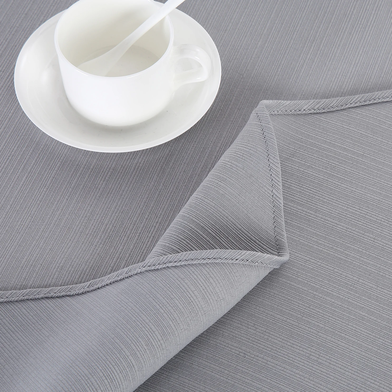 Round Tablecloth 70 Inch Waterproof Table Cloth for Dining Room Grey