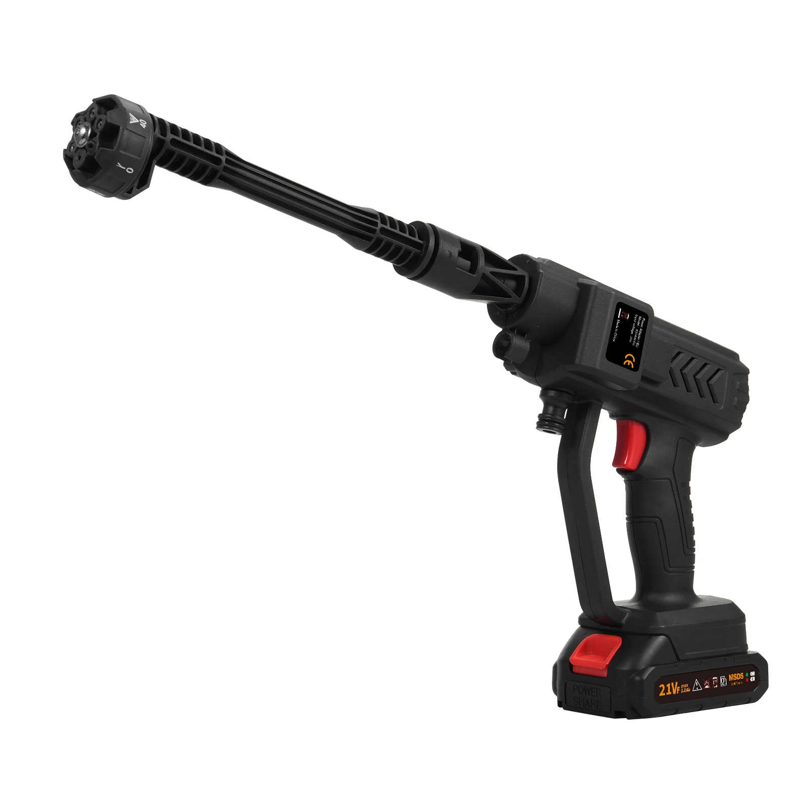 Handheld Pressure Washer Portable Powerful 21V Car Wash Gun 2pcs Rechargeable Battery for Home Floor Cleaning Watering w/ Gloves