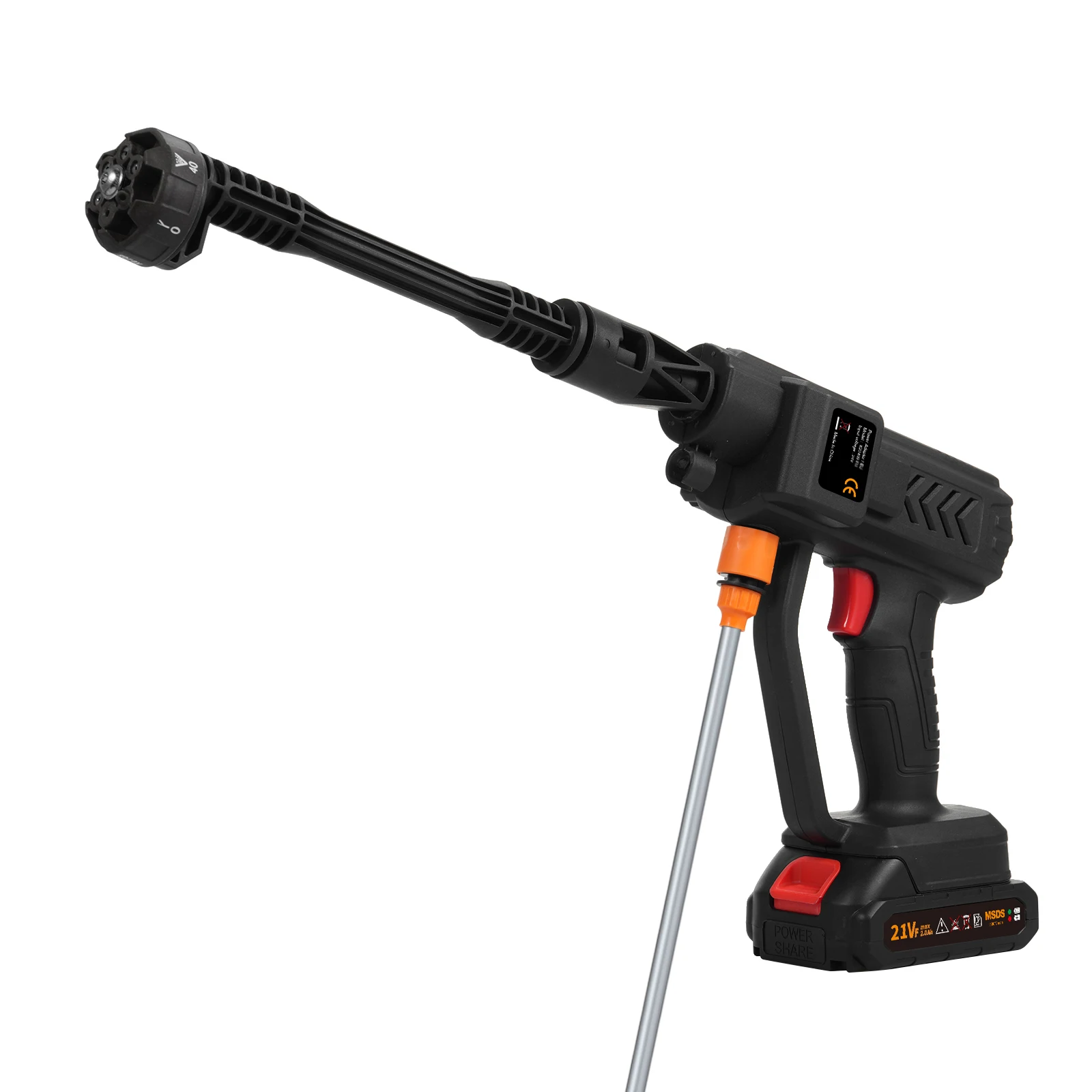 Handheld Pressure Washer Portable Powerful 21V Car Wash Gun 2pcs Rechargeable Battery for Home Floor Cleaning Watering w/ Gloves