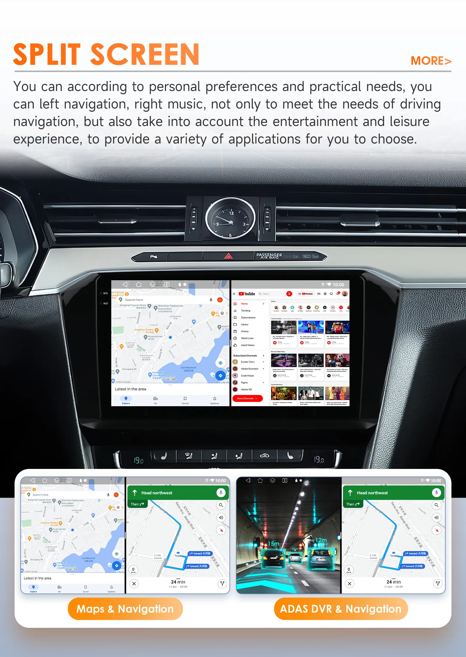10.1" Hizpo CarPlay 2Din Android Auto Car Radio for VW Volkswagen Passat B8 2015 - 2020 GPS RDS DSP SWC 4G BT Snapdragon 6115