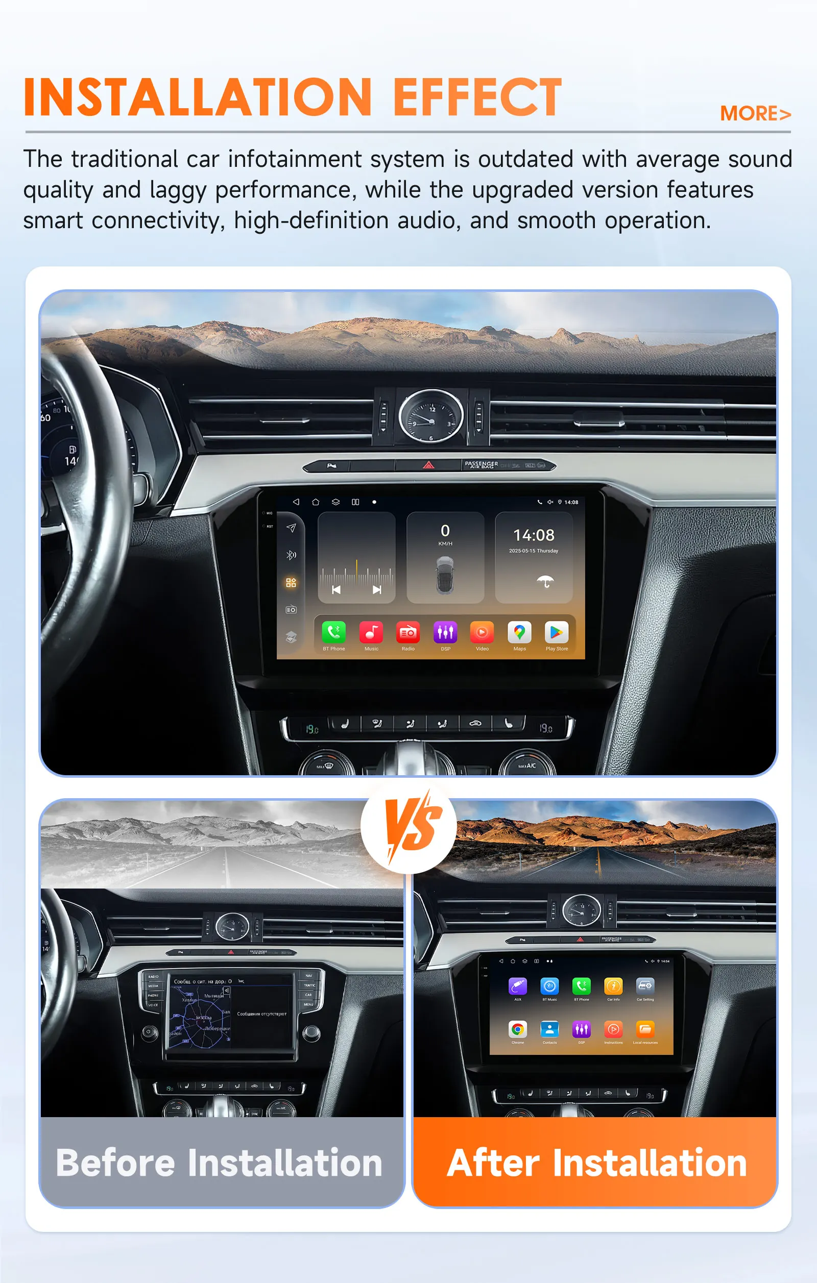 10.1" Hizpo CarPlay 2Din Android Auto Car Radio for VW Volkswagen Passat B8 2015 - 2020 GPS RDS DSP SWC 4G BT Snapdragon 6115