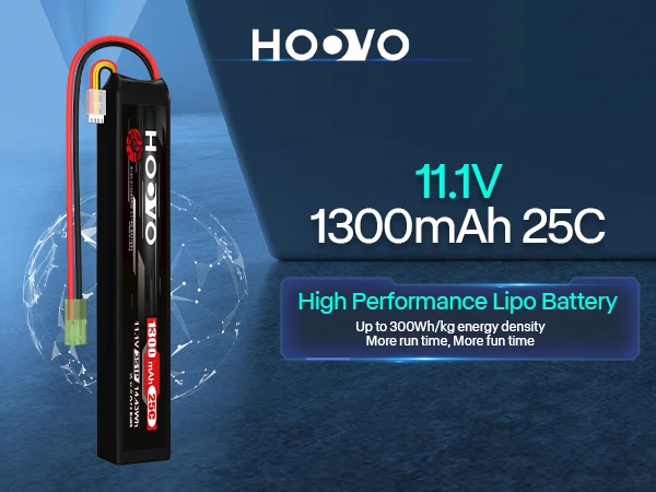 HOOVO 1300mah 11.1v Lipo Battery 3s 25c Rechargeable Battery With Mini Tamiya Connector For Racing Cars, Helicopters Airplanes