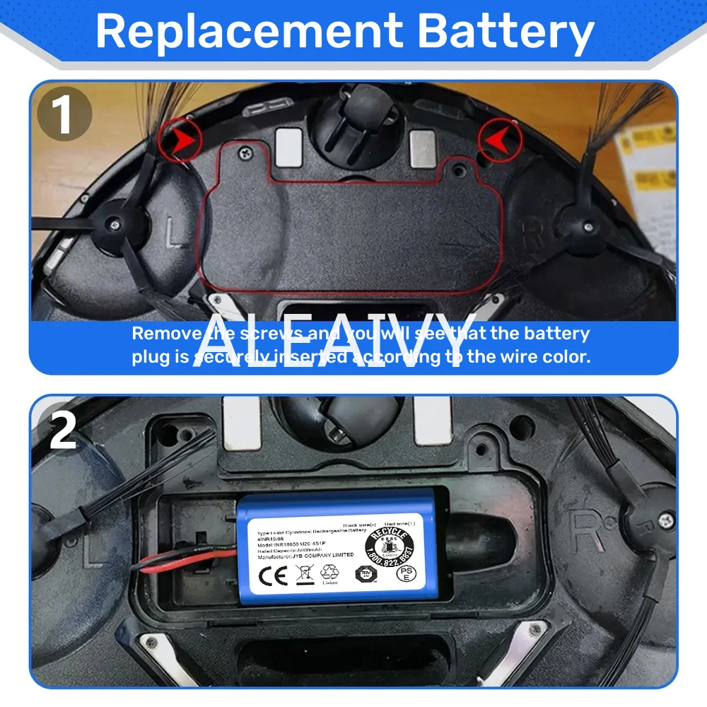 New 4S1P 14.4V 3500mAh Li-ion Battery Pack,For XIAOMI MIJIA Mi Robot Vacuum-Mop Essential G1 MJSTG1, SKV4136GL H18650CH R30 R35