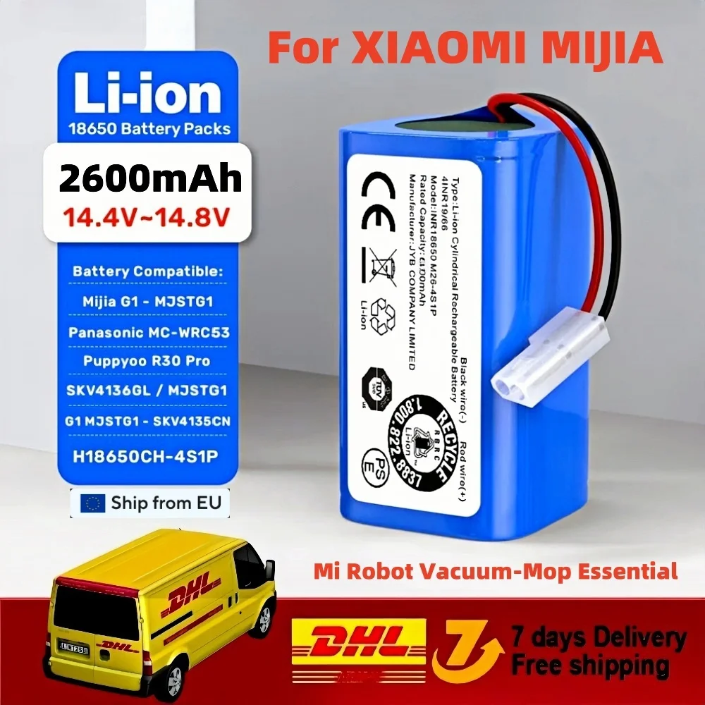 New 4S1P 14.4V 3500mAh Li-ion Battery Pack,For XIAOMI MIJIA Mi Robot Vacuum-Mop Essential G1 MJSTG1, SKV4136GL H18650CH R30 R35