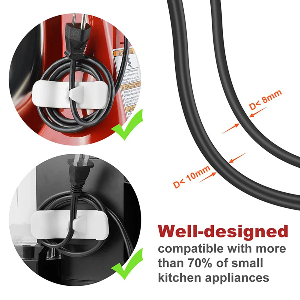 6pcs Flexible Cord Organizer Kitchen Appliances Hidden Wire Fixing Winder Cord Wrapper For Mixer Blender Coffee Maker