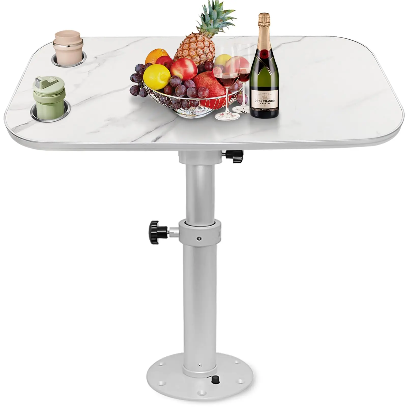 HWHONGRV Removable Boat Table 34X18 inch & Boat Table Pedestal Set 17.8‑27.2 Inch Height Range (Fast & Free Shipping)