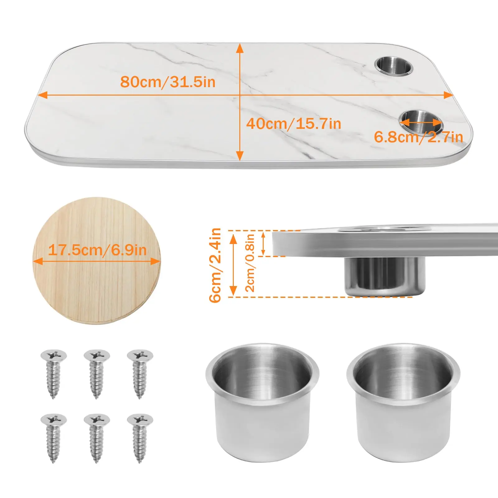HWHONGRV Removable Boat Table 34X18 inch & Boat Table Pedestal Set 17.8‑27.2 Inch Height Range (Fast & Free Shipping)