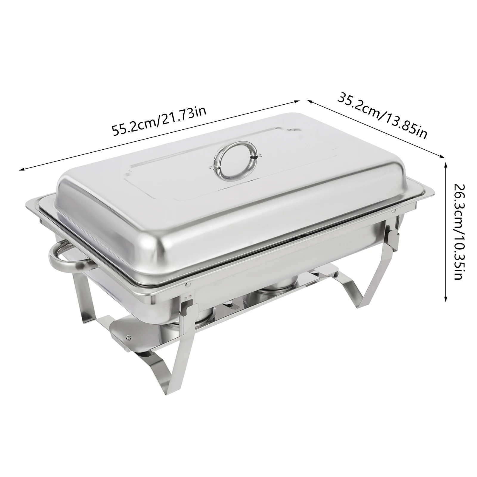 2/3 Food Trays Stainless Steel Chafing Dish With Lid Buffet Server Food Warmer