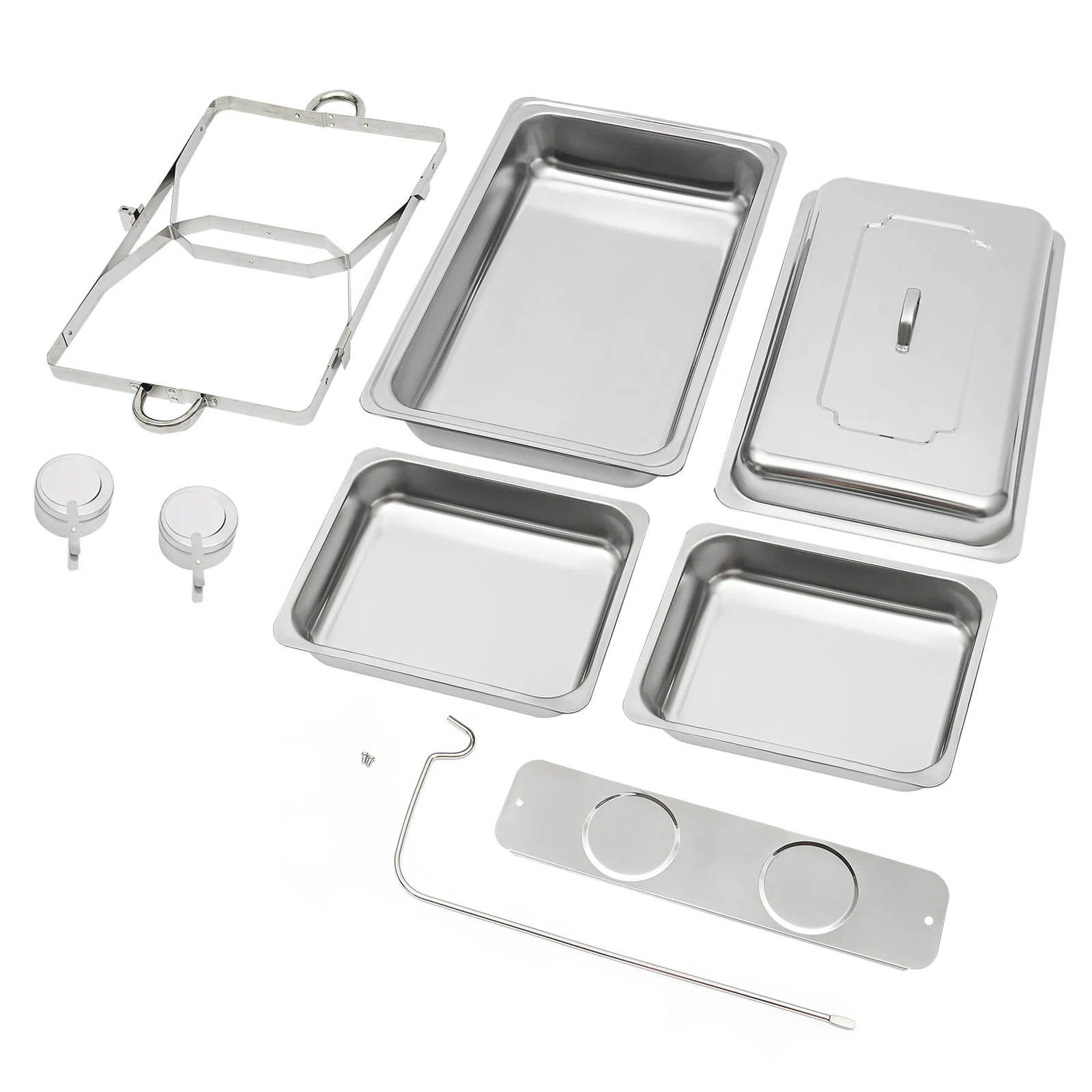 2/3 Food Trays Stainless Steel Chafing Dish With Lid Buffet Server Food Warmer