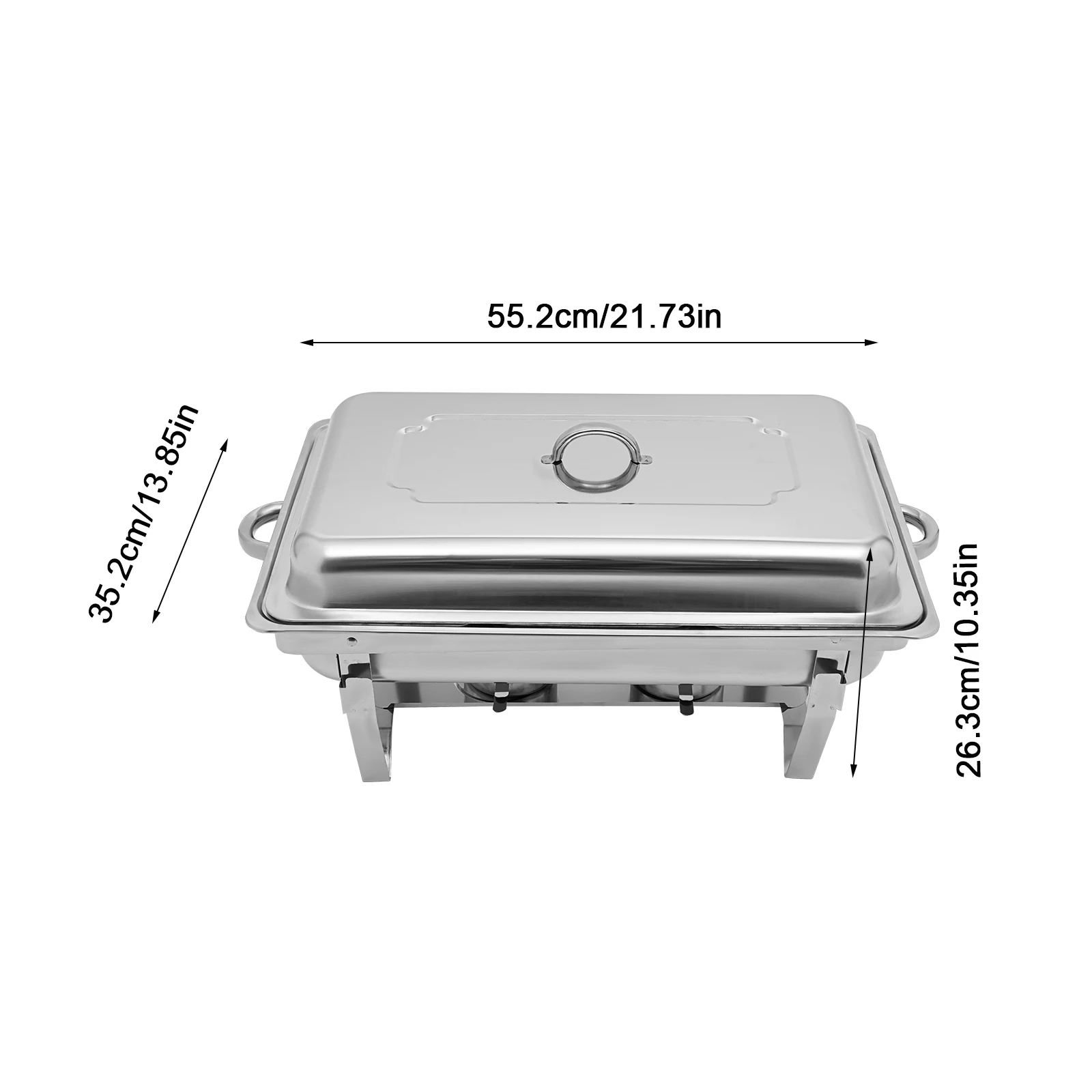 2/3 Food Trays Stainless Steel Chafing Dish With Lid Buffet Server Food Warmer