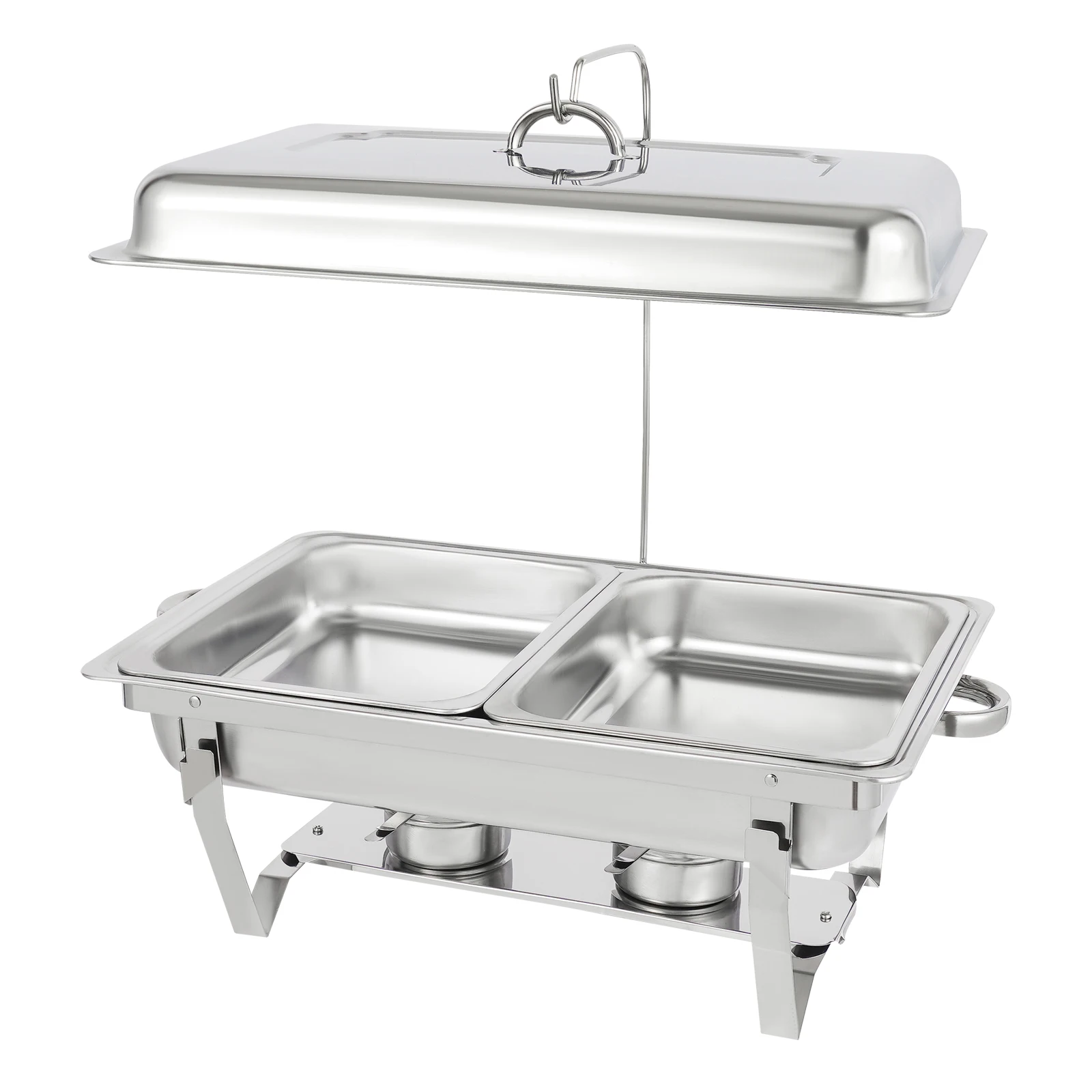 2/3 Food Trays Stainless Steel Chafing Dish With Lid Buffet Server Food Warmer