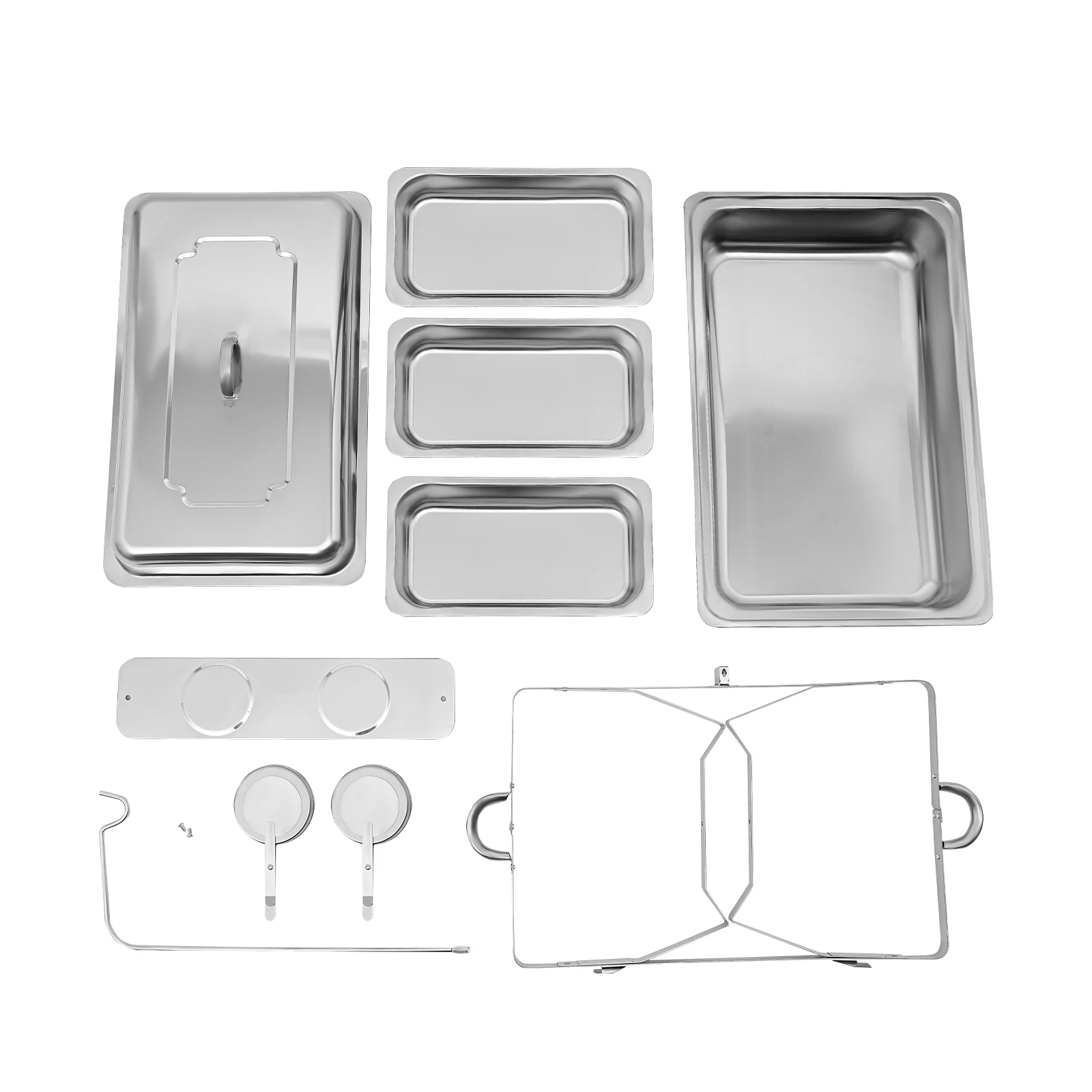2/3 Food Trays Stainless Steel Chafing Dish With Lid Buffet Server Food Warmer