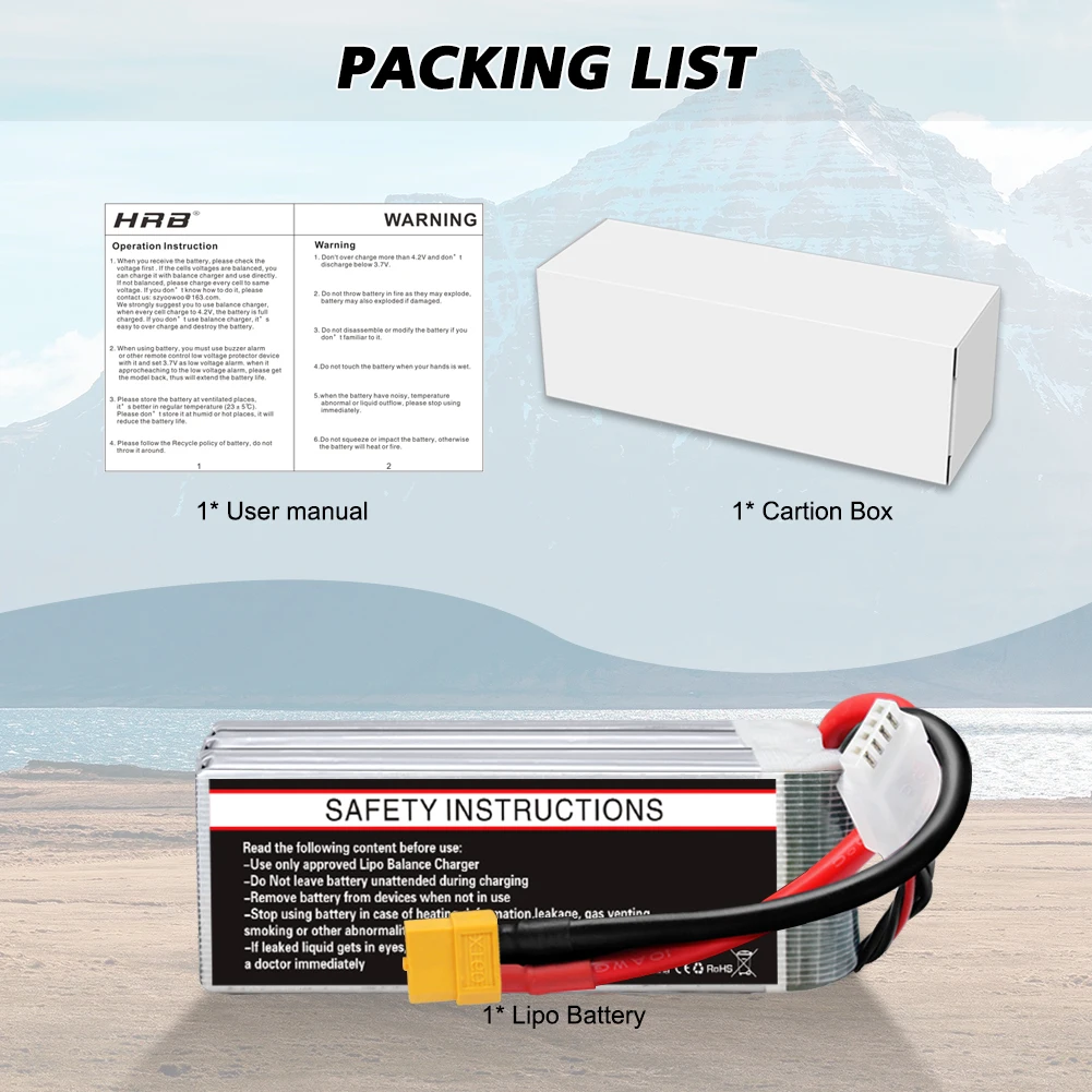1/2PCS HRB 3S Lipo Battery 11.1v 2200mah RC battery 30C with XT60 connector for RC 1/16 1/12 Car Truck Drone Airplane 105*34*24