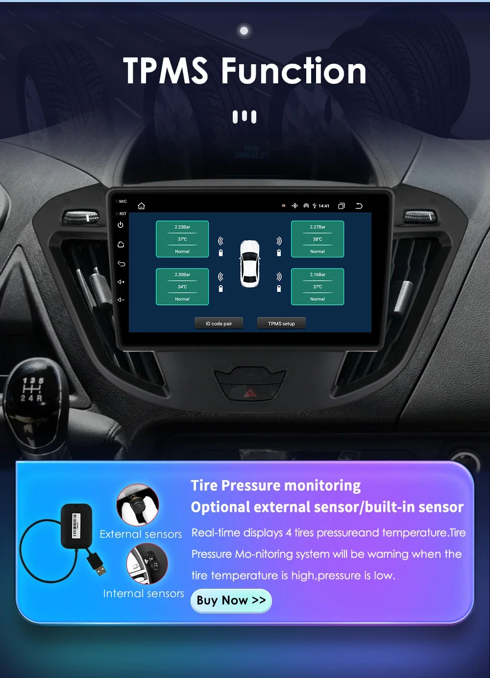 9" Hizpo Wirless CarPlay Android Auto Car Radio for Ford Transit Tourneo Custom 2013 - 2021 Multimedia Navi GPS BT 4G RDS DSP
