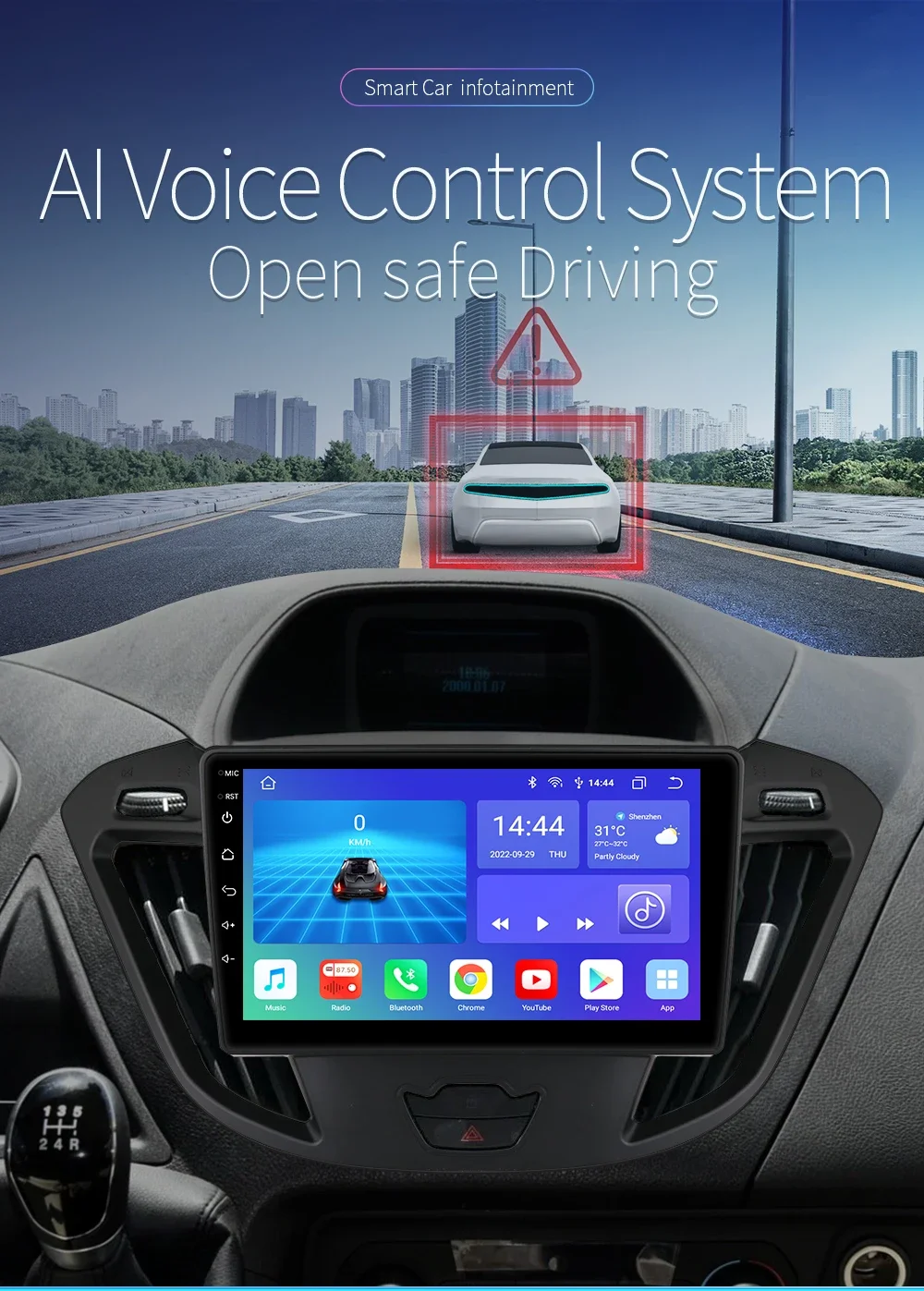9" Hizpo Wirless CarPlay Android Auto Car Radio for Ford Transit Tourneo Custom 2013 - 2021 Multimedia Navi GPS BT 4G RDS DSP
