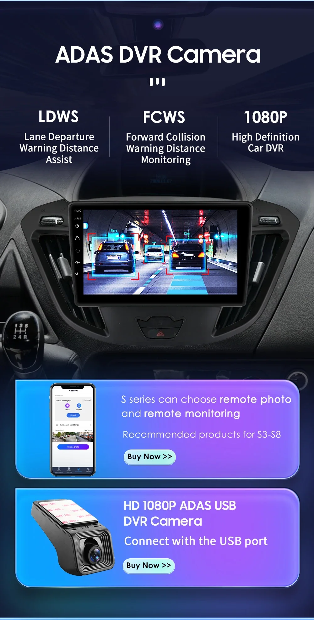 9" Hizpo Wirless CarPlay Android Auto Car Radio for Ford Transit Tourneo Custom 2013 - 2021 Multimedia Navi GPS BT 4G RDS DSP