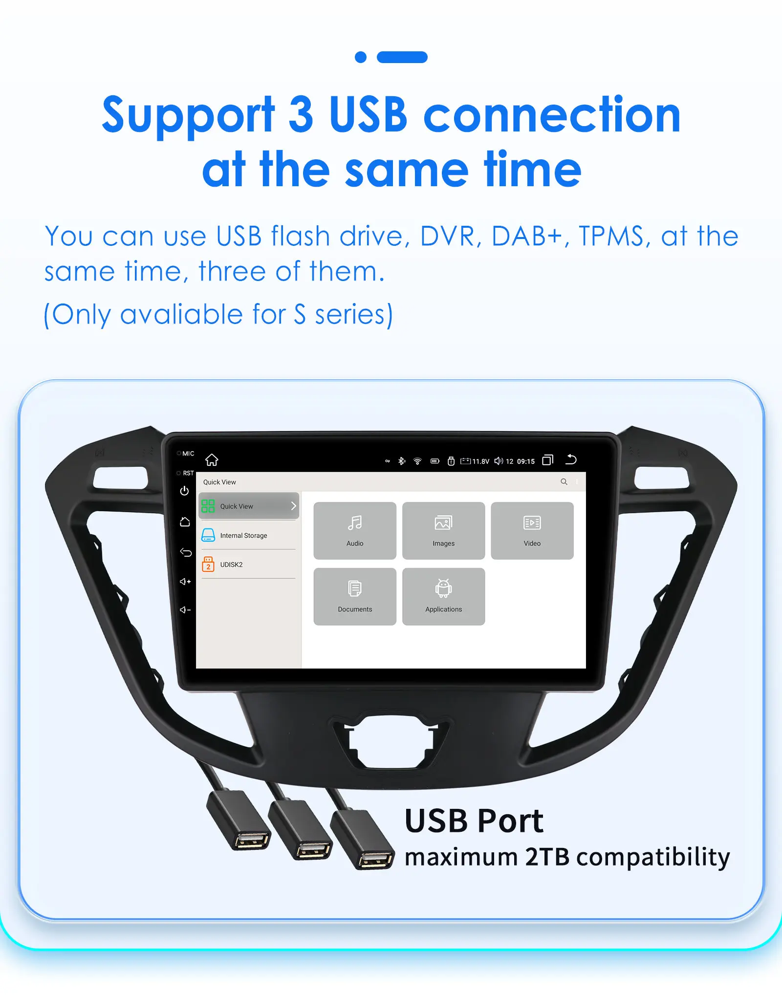 9" Hizpo Wirless CarPlay Android Auto Car Radio for Ford Transit Tourneo Custom 2013 - 2021 Multimedia Navi GPS BT 4G RDS DSP