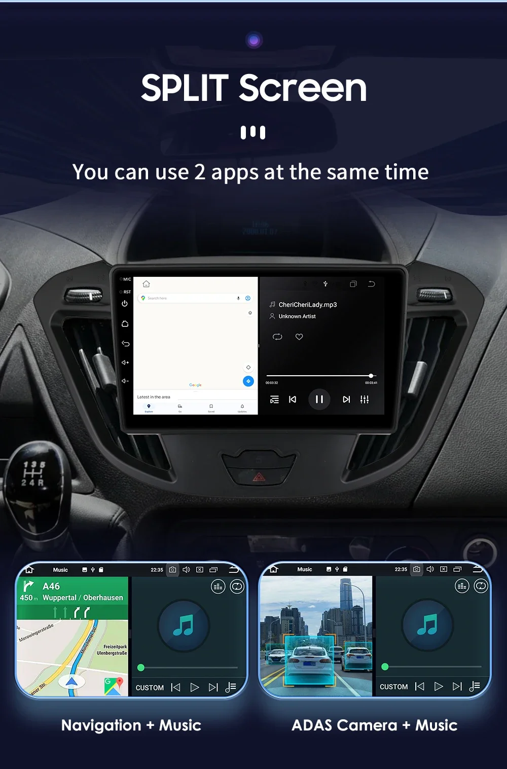 9" Hizpo Wirless CarPlay Android Auto Car Radio for Ford Transit Tourneo Custom 2013 - 2021 Multimedia Navi GPS BT 4G RDS DSP