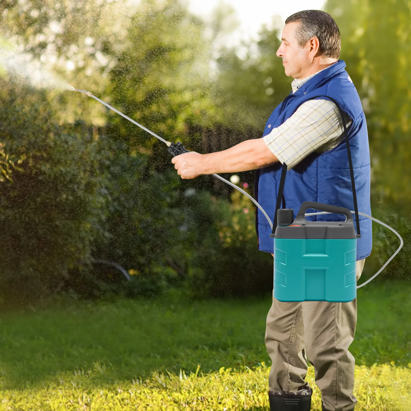 8L Electric Garden Sprayer with Lithium Battery Portable Multi-Purpose for Cleaning Gardening Pest Control EU Standard