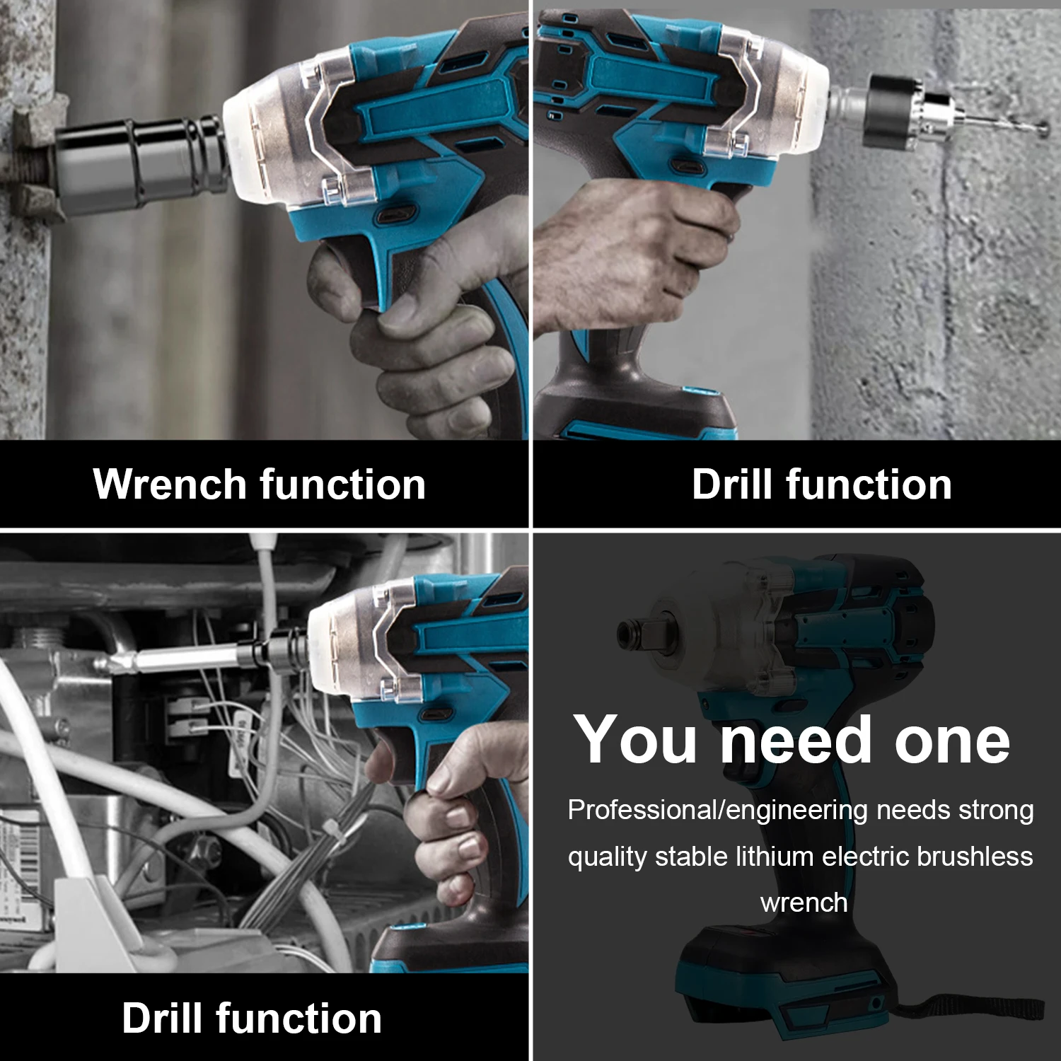 520N.m Cordless Electric Impact French Brushless Electric band Hand draw pocket Power Tool For Construction Maintenance Sites