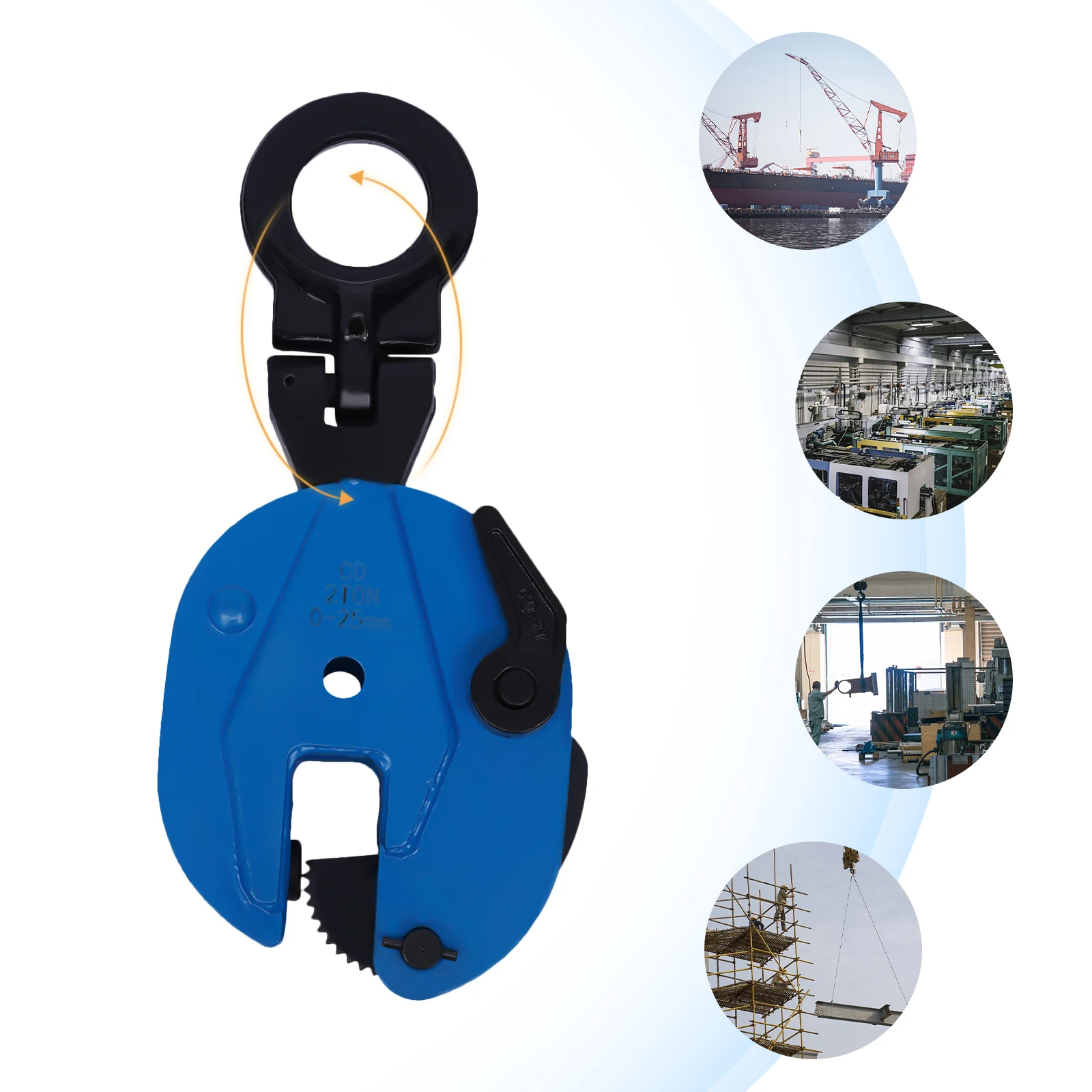 2 Ton High-Quality Alloy Steel Plate Lifting Clamp Jaw Opening Clamp for Lifting And Transporting Heavy Duty 4409.25 LBS Capacity