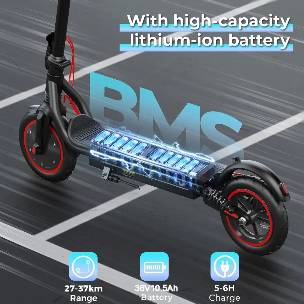 Electric Scooter W7 8.5Inch 36V 10.5Ah 25-35km Range 4-Speed Modes Electric Scooters double shock absorbers E Scooters