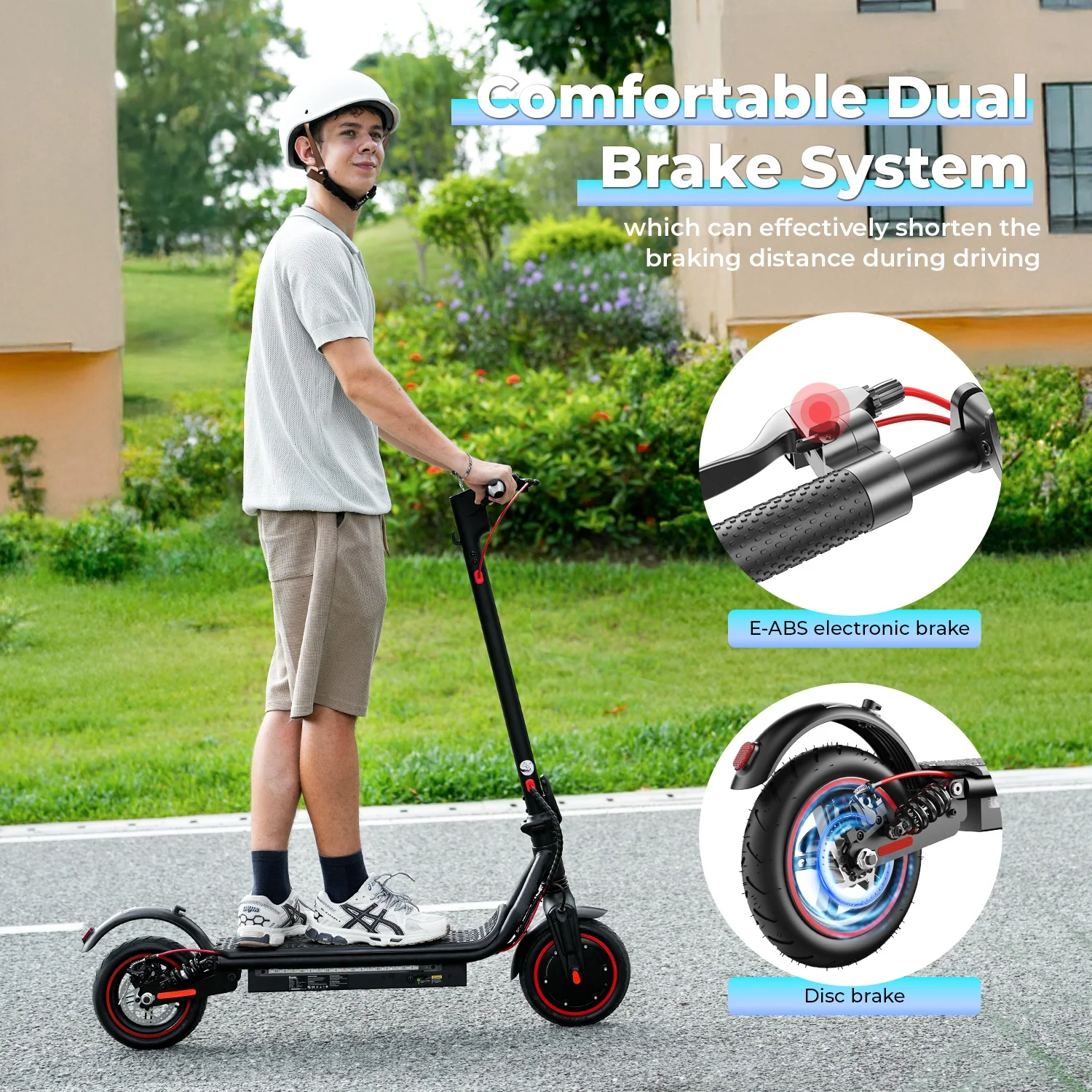 Electric Scooter W7 8.5Inch 36V 10.5Ah 25-35km Range 4-Speed Modes Electric Scooters double shock absorbers E Scooters