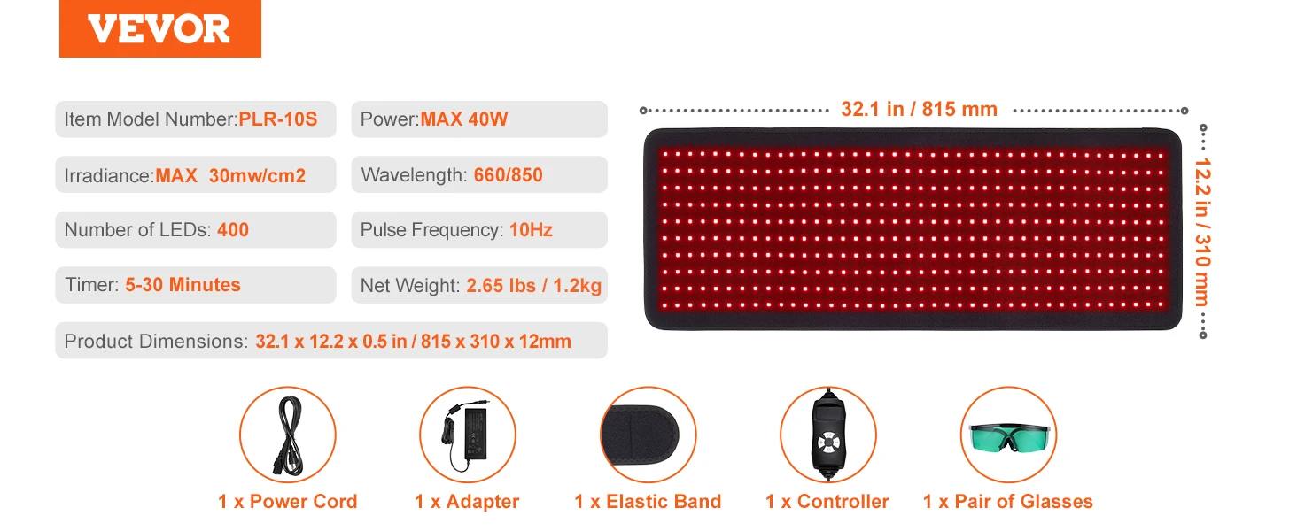 SucceBuy Red Light Therapy Pad 120/400/1280PCS LED Light Therapy Padfor Back Shoulder Neck Pain Relief Skin Health Wound Healing