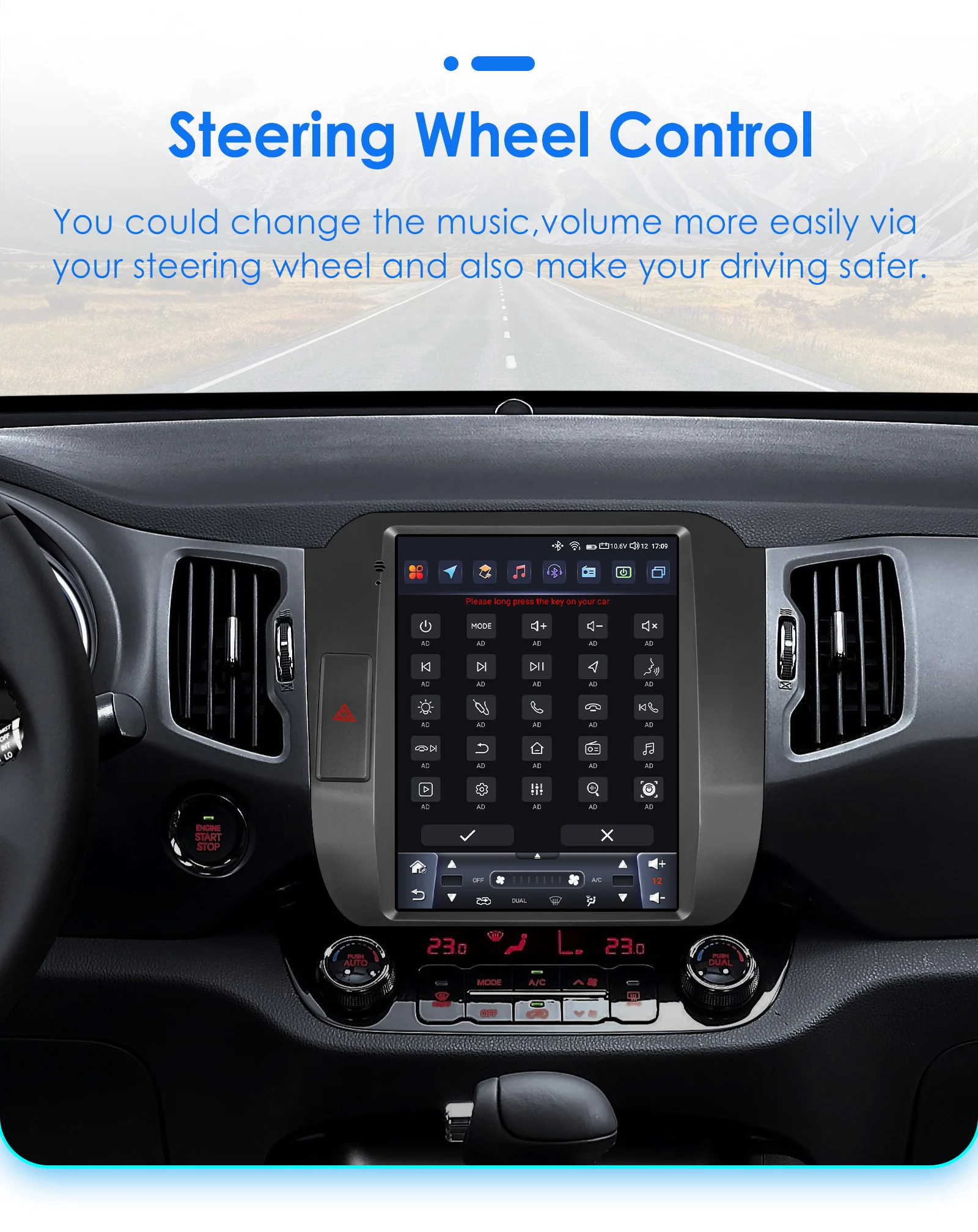 OSSURET 9.7'' Android 13 Car Radio For KIA Sportage 3 2010-2016 Multimedia Stereo Vertical Screen Carplay 2din Panoramic Camera