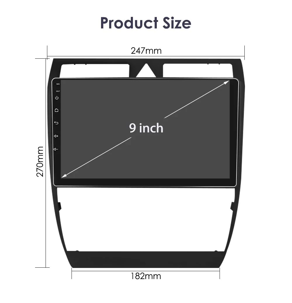 Hizpo 2Din 9inch CarPlay Andoird Auto Car Radio for Audi A6 RS6 S6 1997 - 2004 Navi GPS RDS DSP SWC BT 4G UI7862 Multimedia