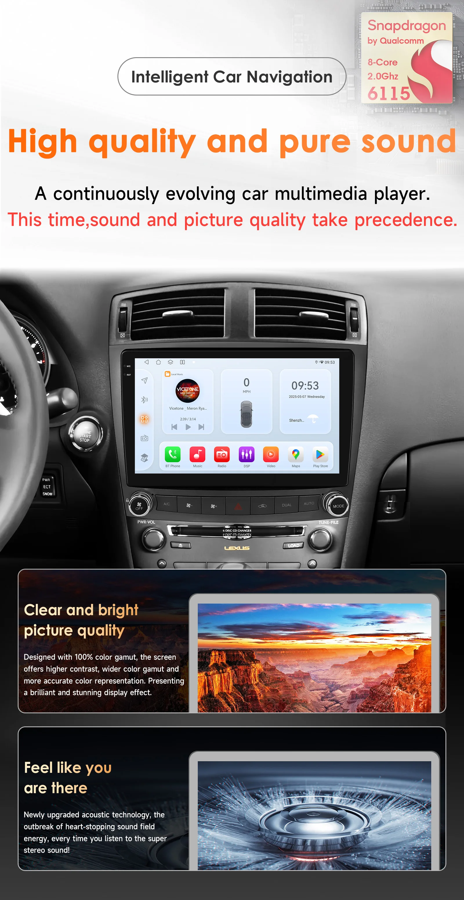 Hizpo 10.1 Inch Car Radio Player For Lexus IS250 200 300 350 2006 - 2012 Stereo Apple Carplay Androdi Auto GPS Navi Stereo 6115