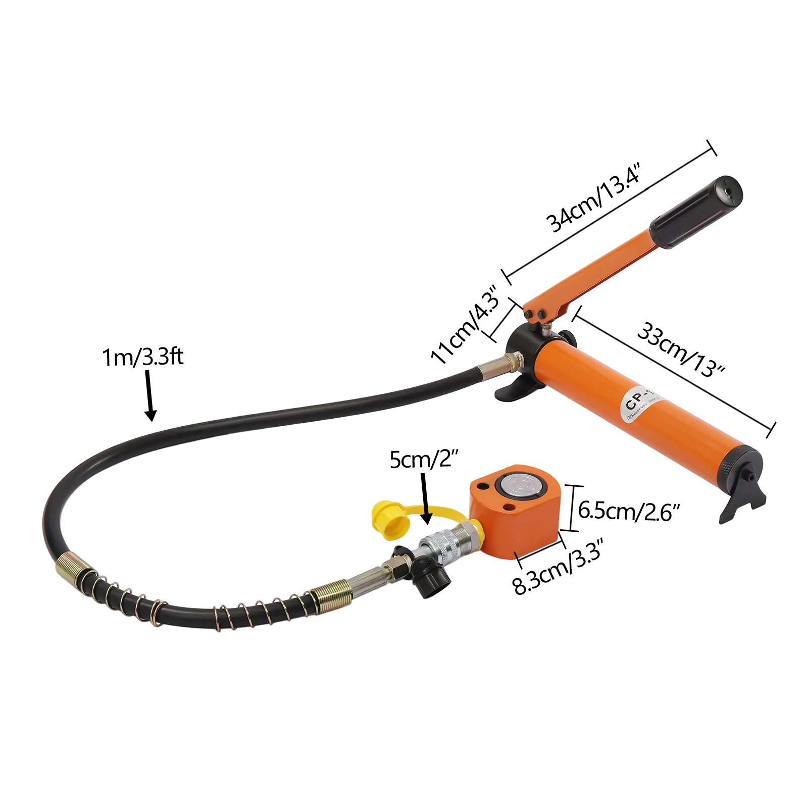 10T Hydraulic Ram Cylinder Jack Hydraulic Jack Hand Pump Single-Acting 0.43" Stroke for Machinery Shipbuilding
