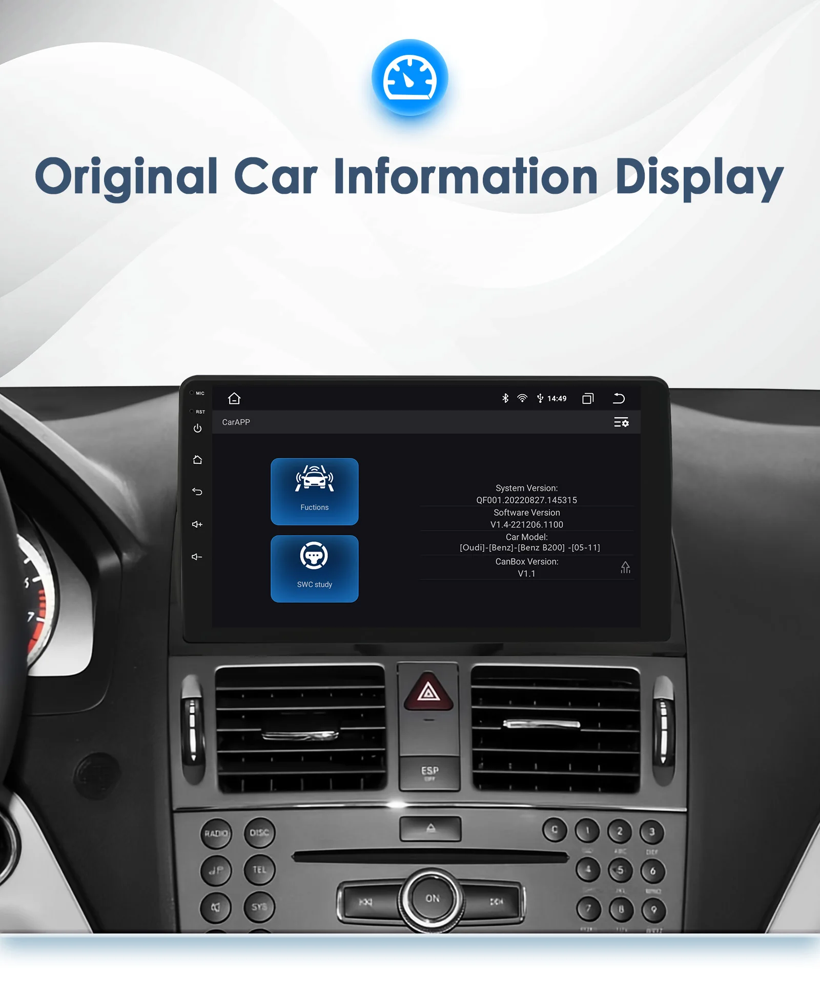 9“ Hizpo 2Din Android Auto Wireless CarPlay Car Radio for Mercedes Benz C-Class W204 S204 2007 - 2010 GPS RDS DSP UI8581 System