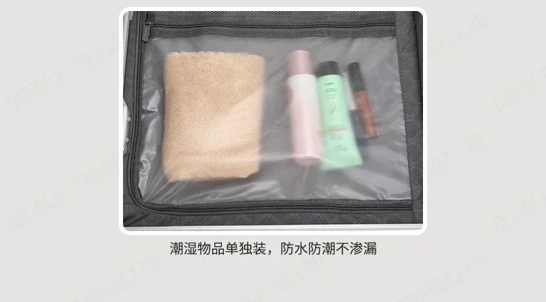 Front Opening Large Capacity Rolling Luggage Case Aluminum Frame Trolley Case Boarding Suitcase With cup holders