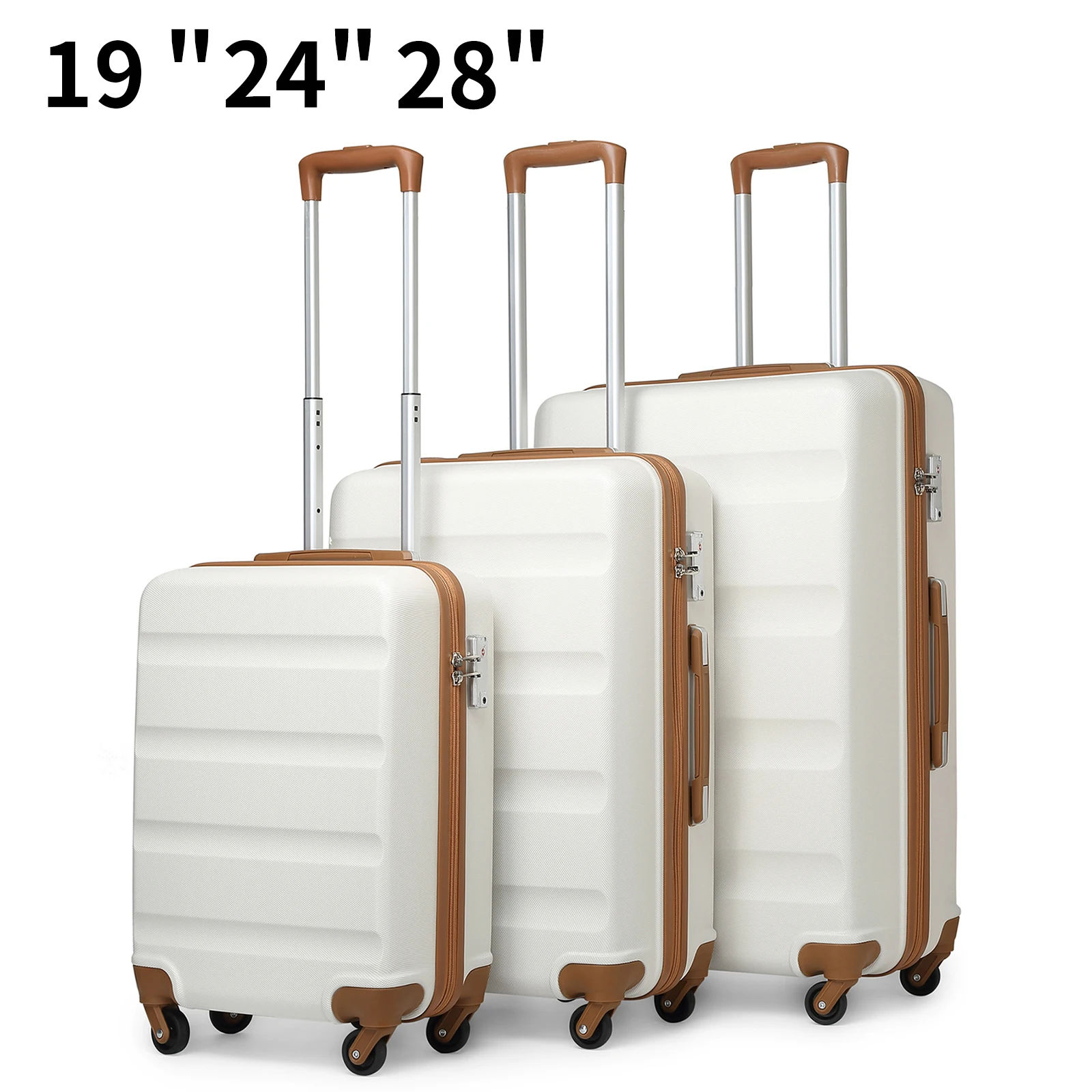 Kono Suitcase Lightweight Hardside Luggage ,Trolley Travel Luggage with 4 Twin Wheels & Tsa Lock, Abs Material(S m L)