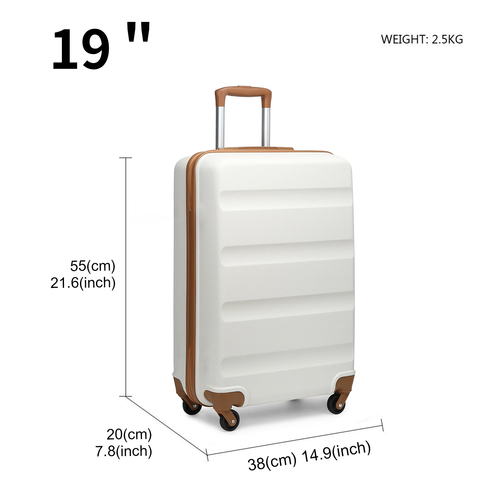 Kono Suitcase Lightweight Hardside Luggage ,Trolley Travel Luggage with 4 Twin Wheels & Tsa Lock, Abs Material(S m L)