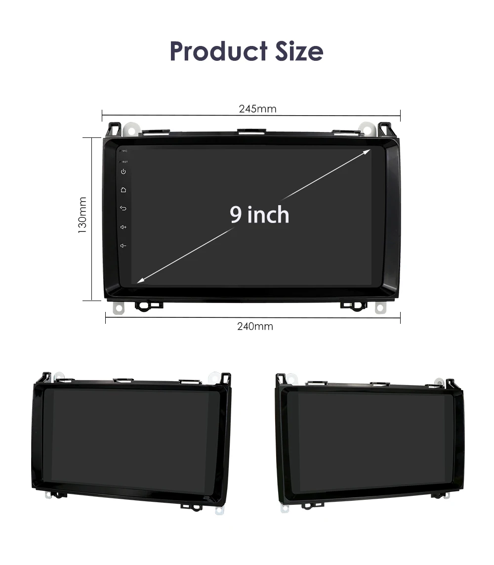Hizpo 9inch CarPlay Android Auto Car Radio for Mercedes Benz Viano Vito W639 B200 W169 W245 Sprinter W906 GPS DSP RDS UI8581