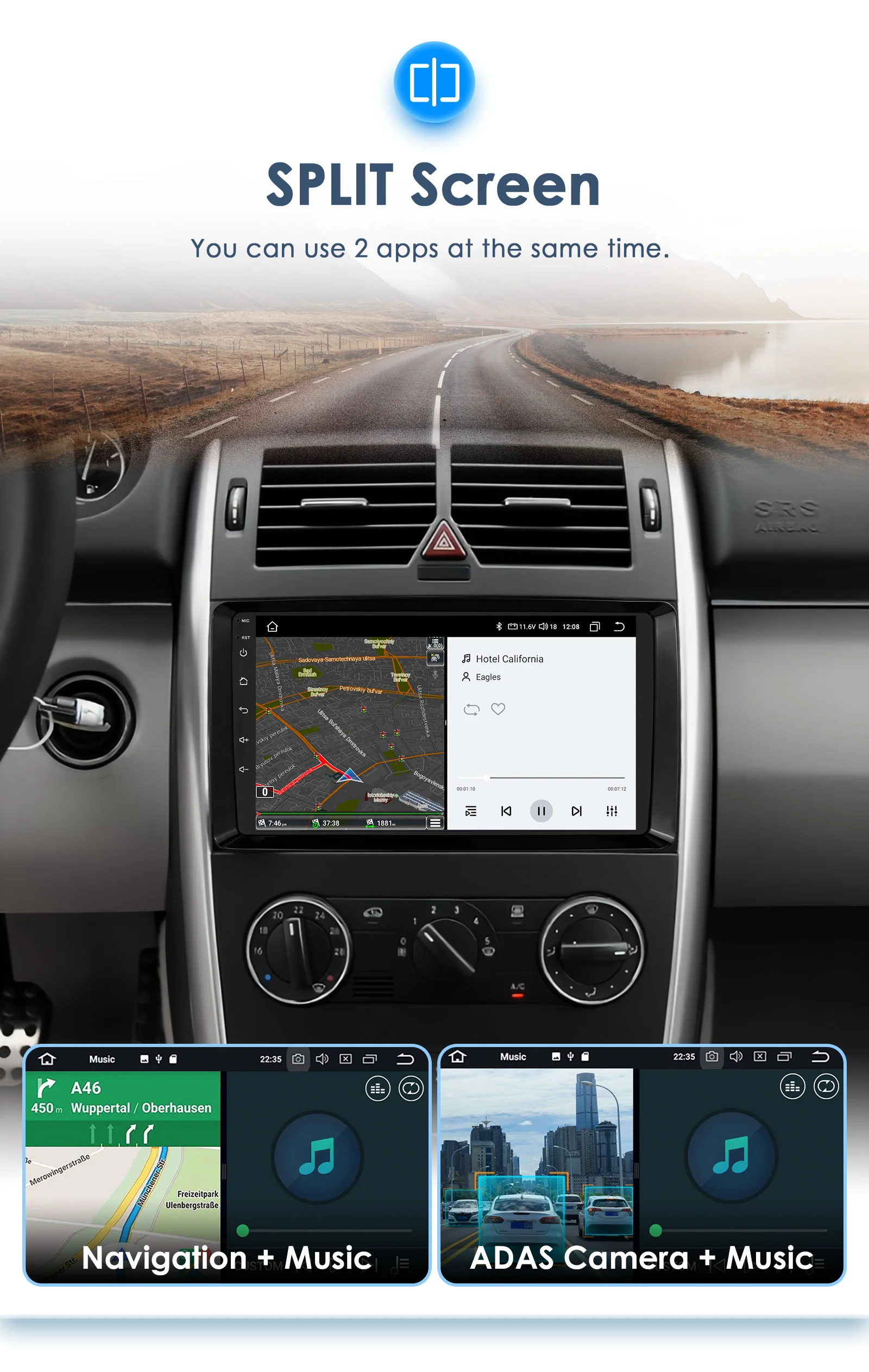 Hizpo 9inch CarPlay Android Auto Car Radio for Mercedes Benz Viano Vito W639 B200 W169 W245 Sprinter W906 GPS DSP RDS UI8581