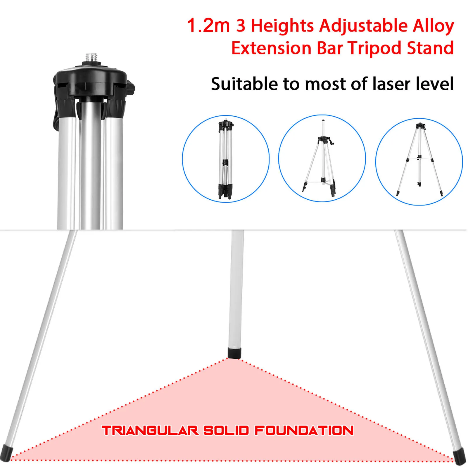 3D 12 Lines Gradienter Leveling Kit Self-leveling Laser Level with 1.2M Extension Bar Tripod Stand for Ground Wall Leveling Tool