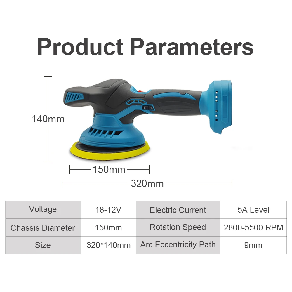 Cordless Car Polisher 6 Gears Electric Auto Polishing Cleaning Metal Waxing Wood Sanding Rust Removal Tool For Makita Battery 