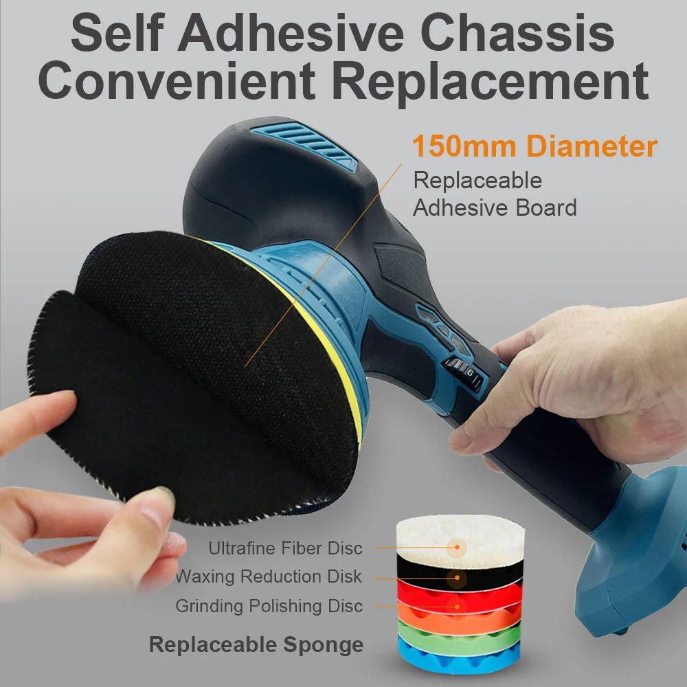 Cordless Car Polisher 6 Gears Electric Auto Polishing Cleaning Metal Waxing Wood Sanding Rust Removal Tool For Makita Battery 
