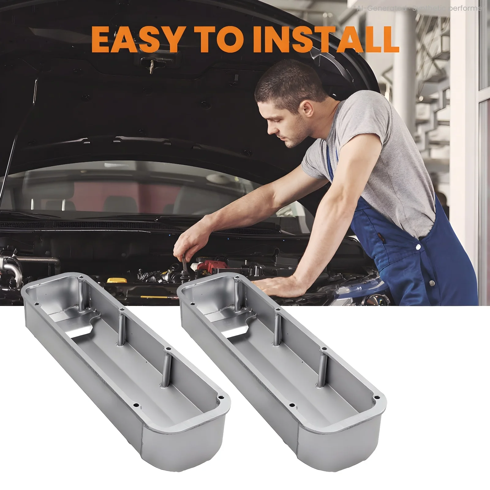 2x Aluminum Cam Valve Rocker Covers with Bolts for Ford V8 BBF 429 460 Big Block